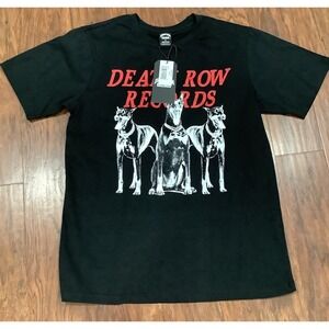 DEATH ROW RECORDS Shirt ADULT Medium BLACK RAP Hip Hop Suge Knight DRE Snoop NWT